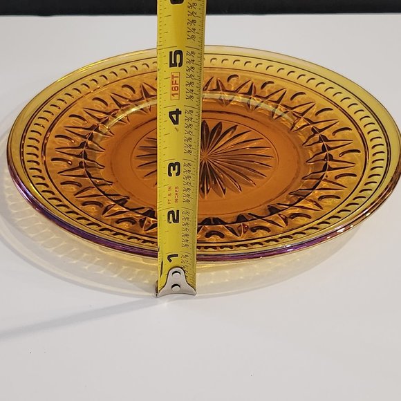 Vintage Amber Carnival Glass Park Lane Colonial Pattern by Indiana Glass - Picture 10 of 10